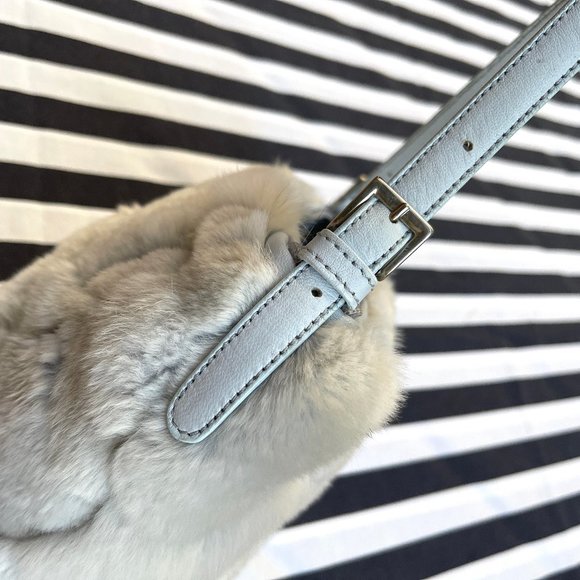 Made in Italy Genuine Blue Mink Fur Bag by Paola by PDL - Picture 10 of 10